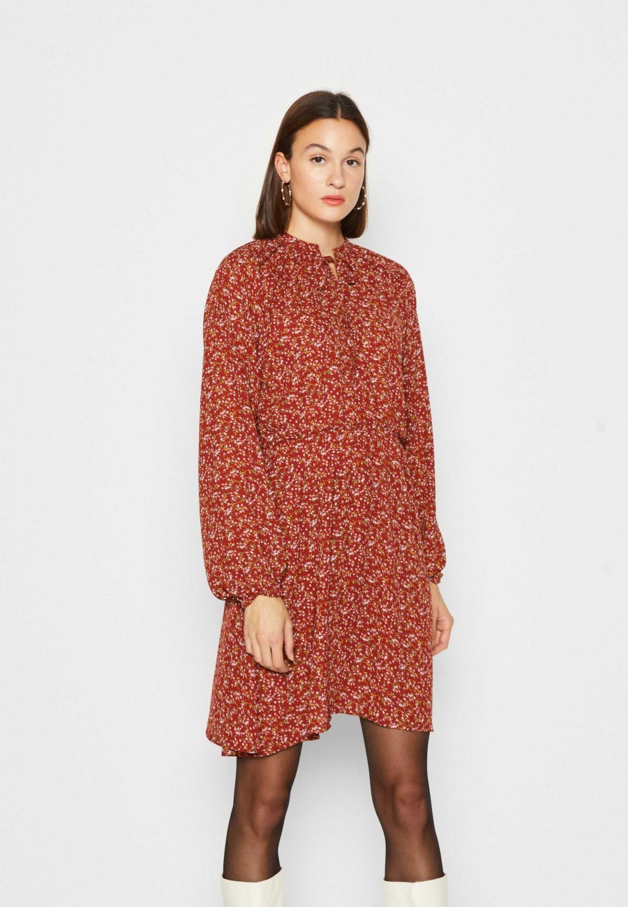 Naisten JDY Mekot | Jdycana Short Dress - Vapaa-Ajan Mekko Burnt Brick